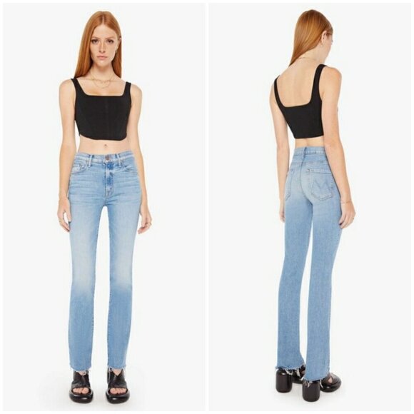 💕MOTHER💕 The Insider Sneak Fray Jeans ~ Love On The Beat 31 NWOT - Picture 6 of 16